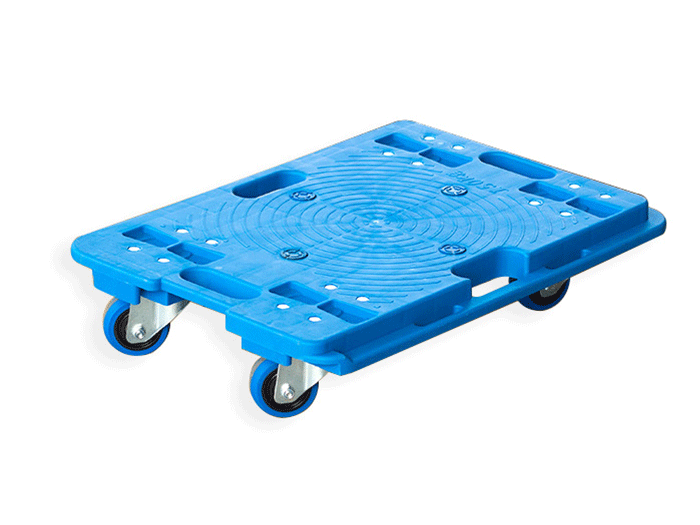 Blue plastic splicing pallet truck
